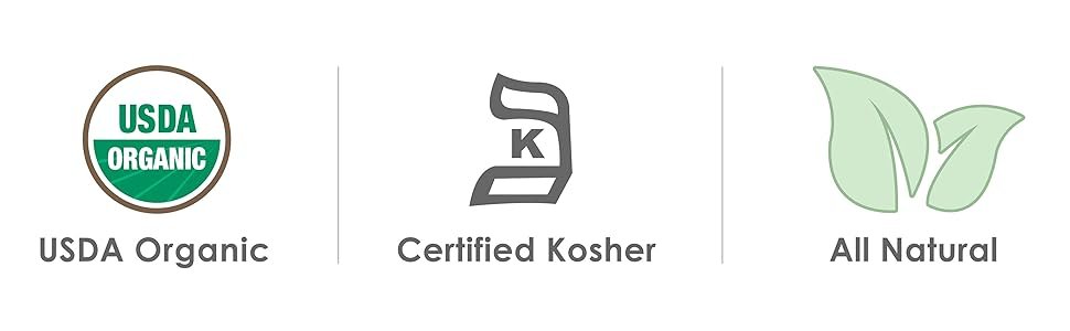 USDA Organic, Certified Kosher, All Natural